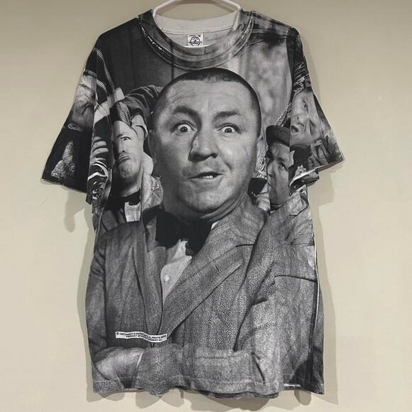 Vintage 1998 The Three Stooges AOP Shirt - Picture 1 of 6